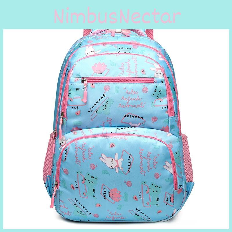 Pattern Unisex Rabbit Schoolbag Kids Backpack Compartment Lightweight Breathable