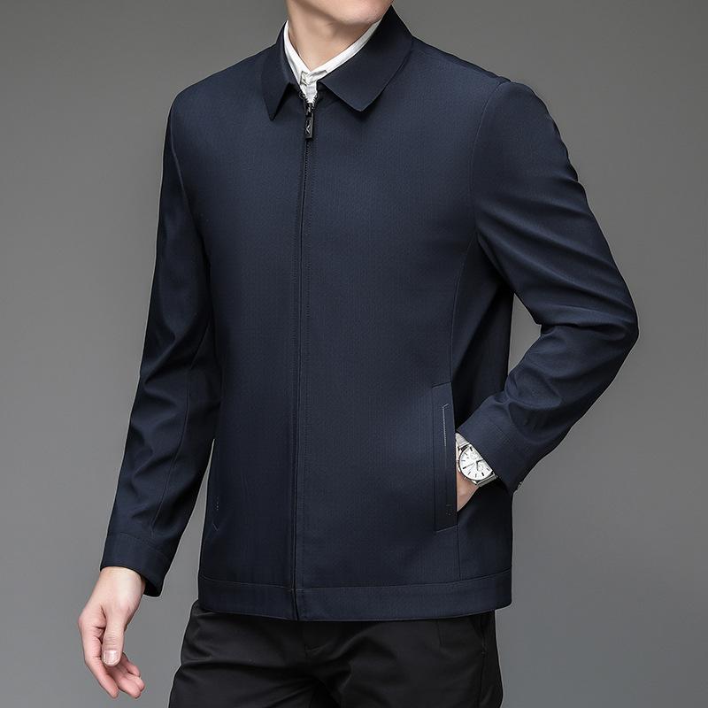 Men's Autumn New Style Business Casual Loose Lapel Top Middle-aged and Elderly Daddy Suit Men's Jacket