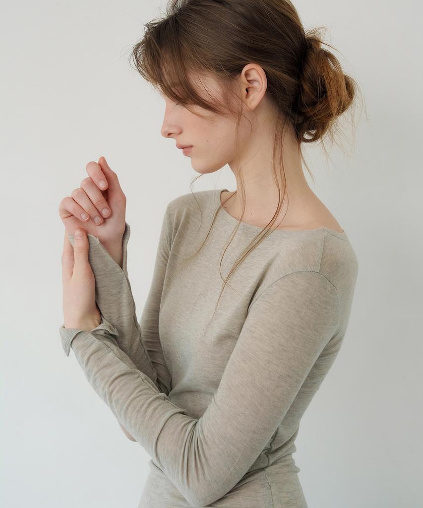 LETTERA Boat Neck Slim T-Shirts