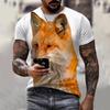 Sommer T-Shirt Mode Tier Löwe Graffiti Bunt Bedruckt Trendy Kurzarm 3D T-Shirt