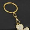 Keychain Pendant Sparkling Rhinestones Inlaid Four-Leaf Clover Design Zinc Alloy Key Chain Electroplated Metal Ring Key Holder Backpack
