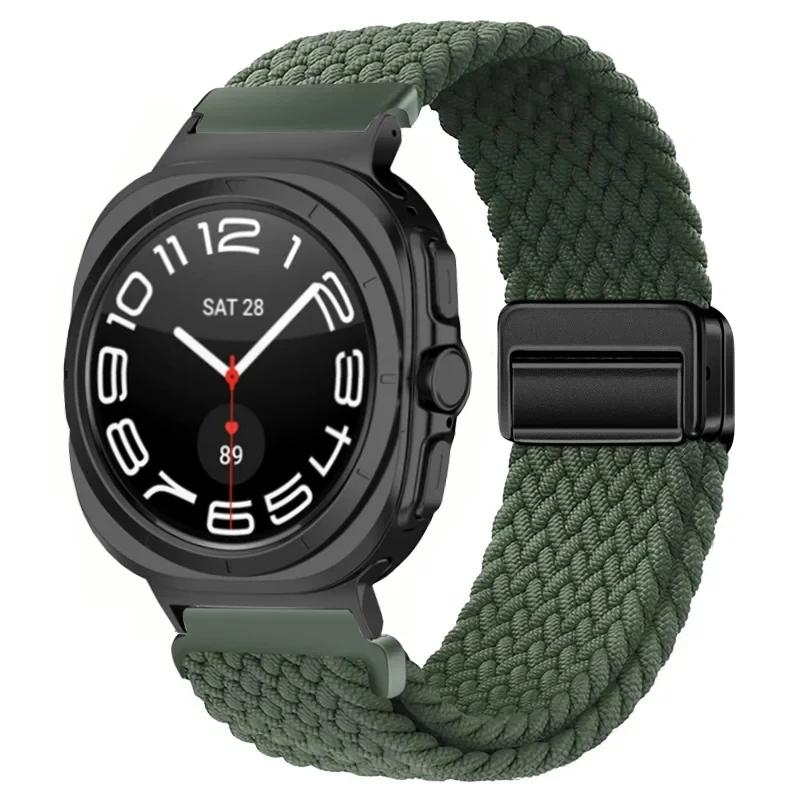 Nylon Braided Loop Strap for Samsung Galaxy Watch Ultra 47mm Magnetic Bracelet Wristband for Galaxy Watch 6 5 4 40mm 44mm 43mm 45mm Accessories