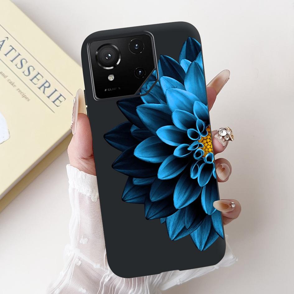 For Asus Rog Phone 9 Pro 5G Case Popular Flower Cartoon Soft Black Silicone Shockproof Cover For Asus Rog Phone 9 FE Phone9 Capa
