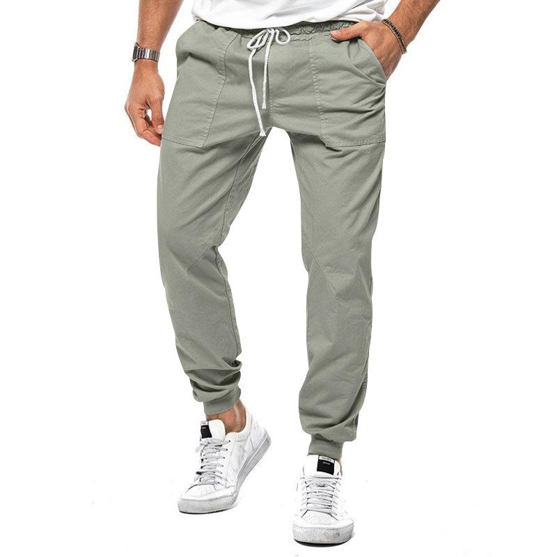Spring and Summer Men's Classic Drawstring Woven Casual Sports Pants Loose and Comfortable Fashion Drawstring Pants