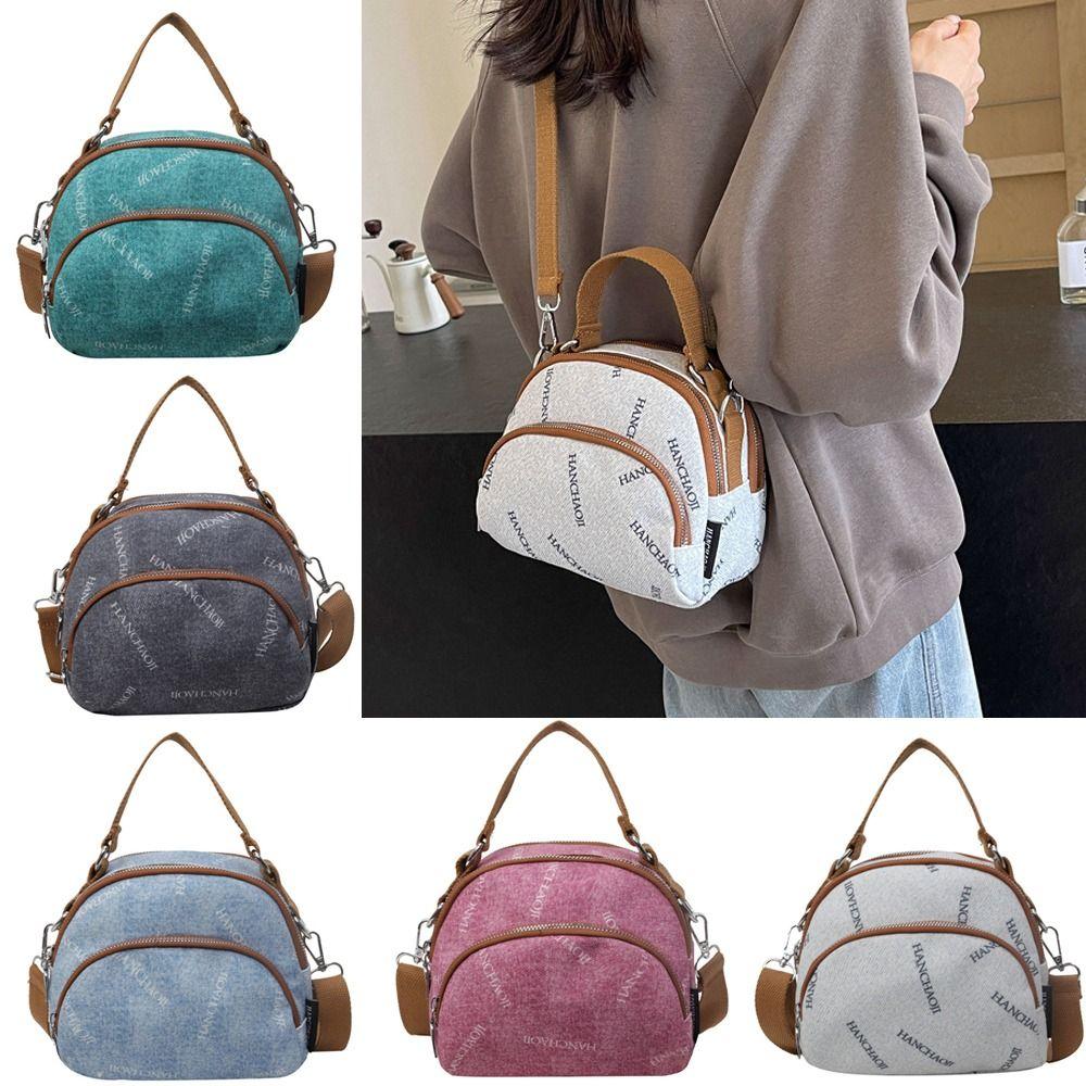 

Reusable Women Shoulder Bag Denim Shell Tote Bags Casual Handbags green