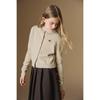 ELLE KIDS Girls' 95% Wool Round Neck Knit Cardigan