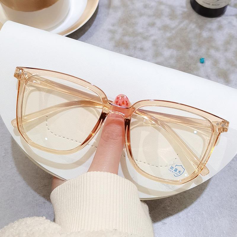 

Retro Glasses Frame, Fashionable Plain Frame, Large Square Frame, Anti-Blue Myopia Finished Product empty frame (no lenses)