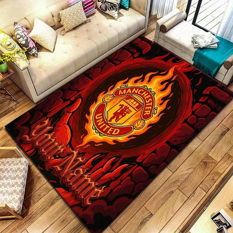 Manchester United F Custom Name Carpet Rug for Living Room Bedroom Home Sofa Decoration,Kids play Non-slip Floor Mat