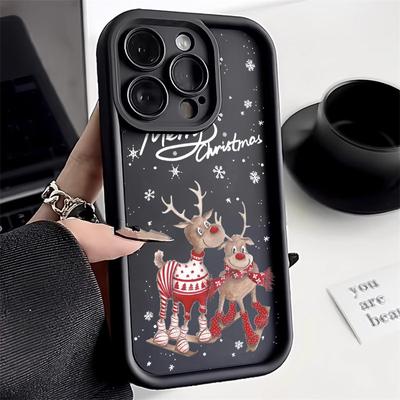 Etui na telefon świąteczny do iPhone 11 13 12 14 15 16 Pro Max XR XS Samsung A15 A55 A05 Redmi 12 13C OPPO A16 A18 A60 Reno 11 Vivo Y17S Y12 infinix note