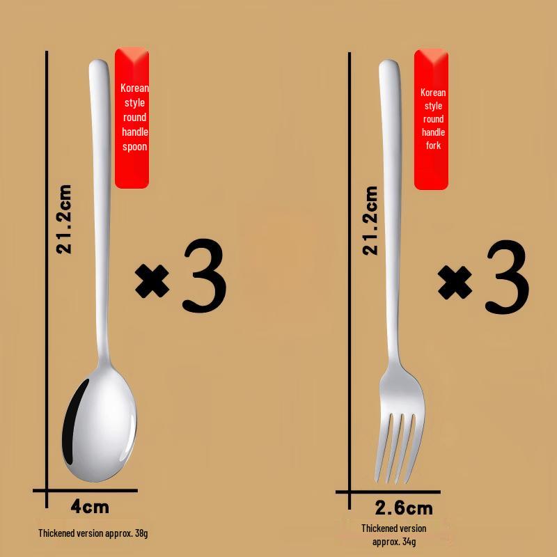 Stainless Steel Long Handle Dining Utensil Set