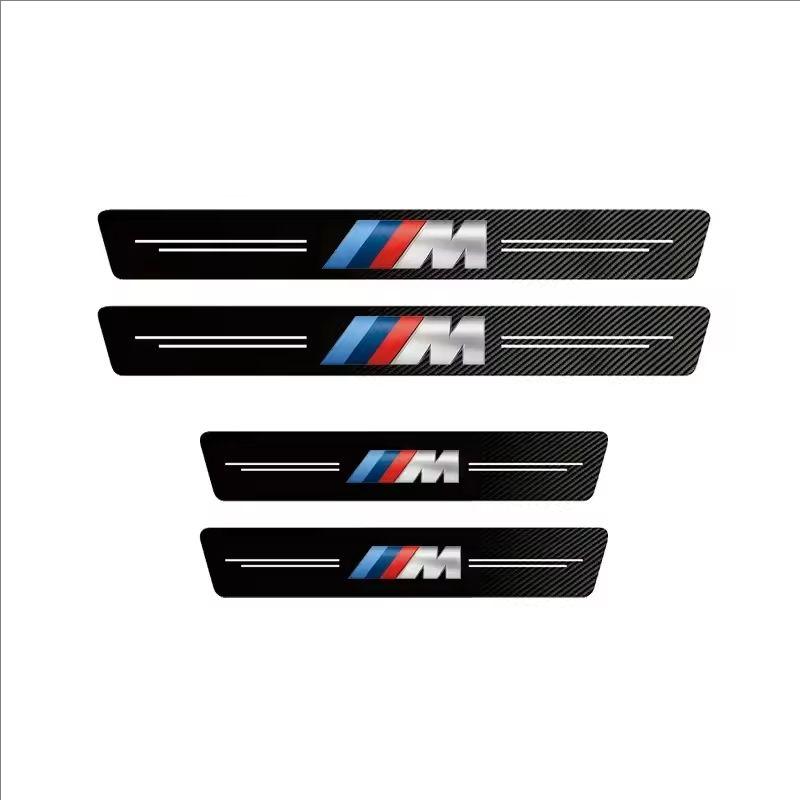 1/4/5Pcs Car Door Sill Scuff Plate Decor Carbon Fiber Stickers For BMW G80 G06 G07 G42 G14 G15 G16 F82 F20 F21 F83 M2 M3 M4 M5