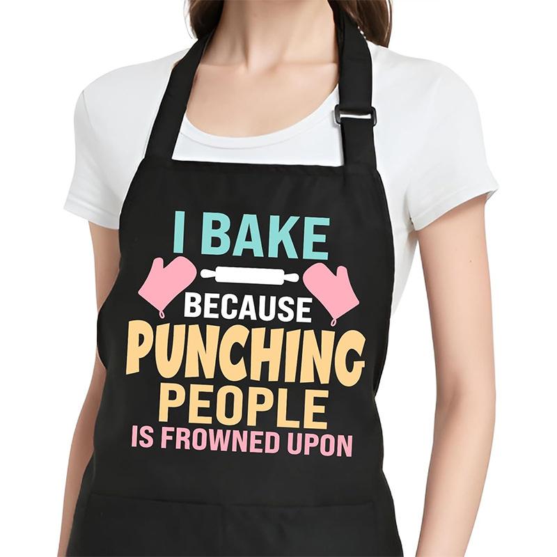 Polyester Neck Apron High Value Apron Waist Baking Cake Kitchen Couple Letter Printed Apron