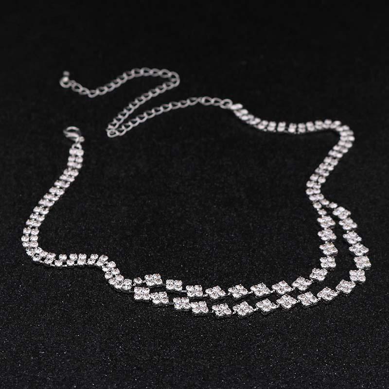 Svatební Geometrický Dvojitý Náramek Náramek Šperkový Set Drápkový Řetízek Diamantový Jednoduchý Větrný Náhrdelník Náušnice Šperky