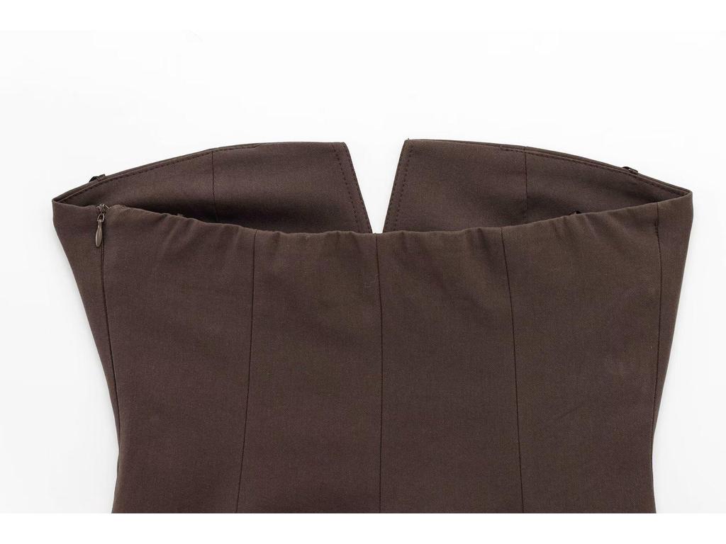 2025 Frühling Damen Europäisch & Amerikanisch Trägerloses Slim-Fit Top