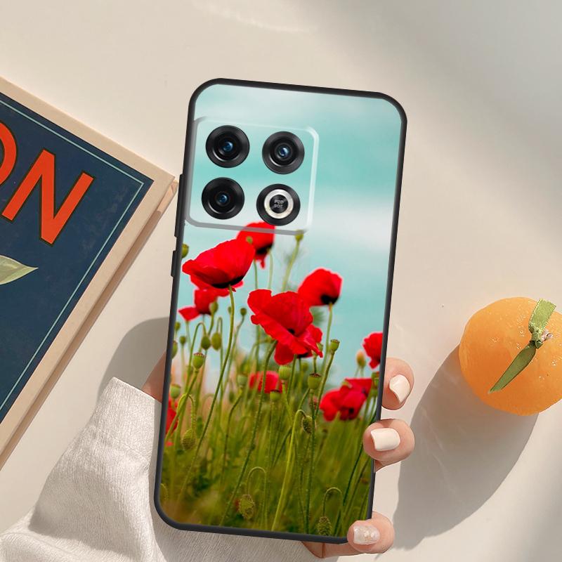 Red Corn Poppy Flower Case For OnePlus 15 13 12 11 13R 12R 10T 8T 13T OnePlus Nord 5 CE 3 2 4 Lite N20 N30 Cover