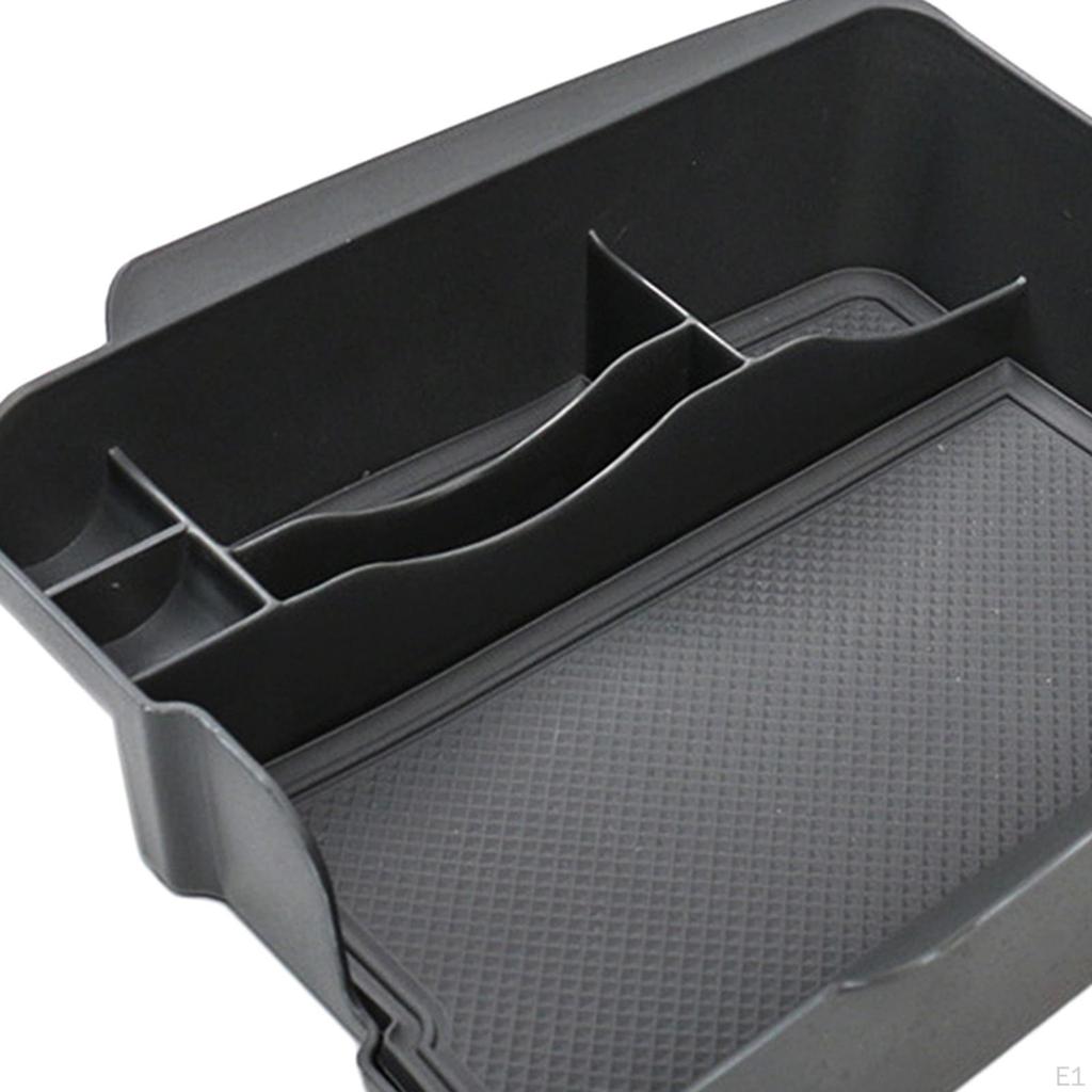 Car Center Console Organizer Tray Armrest Storage Box, Stowing Compartments, Auto Black