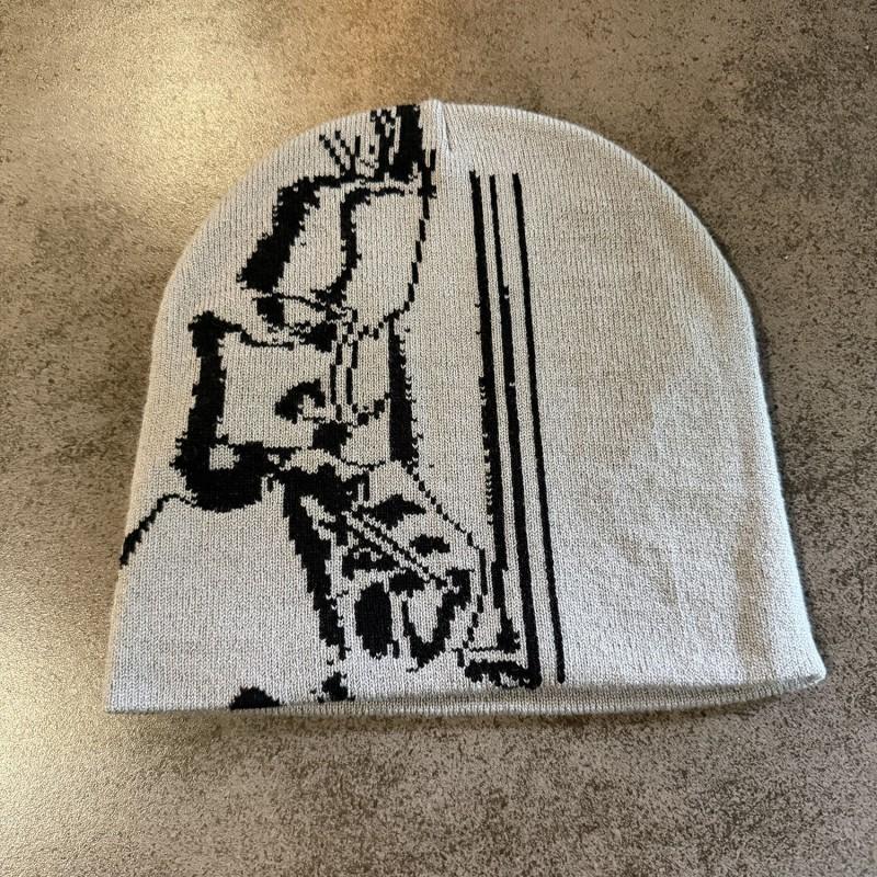 Jacquard Knit Beanie Streetwear Hip Hop Warm Unisex Winter Hat With Ear Protection