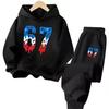 67 Chic Children's Hoodies Set 4-13Y Korean Streetwear Block Tracksuit Fashion Comfortable Kids Sweatshirt 2 Pcs Sets Pant Suit