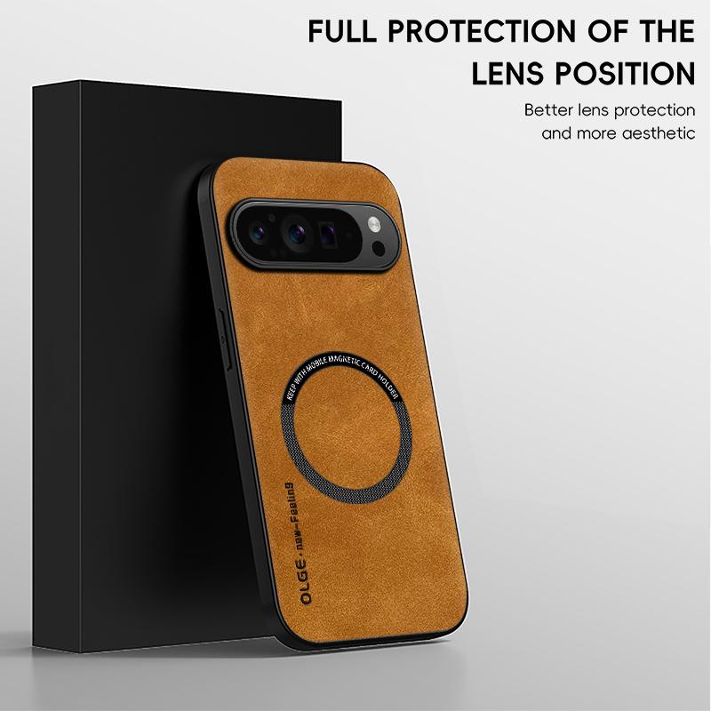 Luxury Lambskin Leather Slim Magnetic Cover For Google Pixel 9 Pro XL 8 Pro 7A for Magsafe Shockproof Matte Phone Case