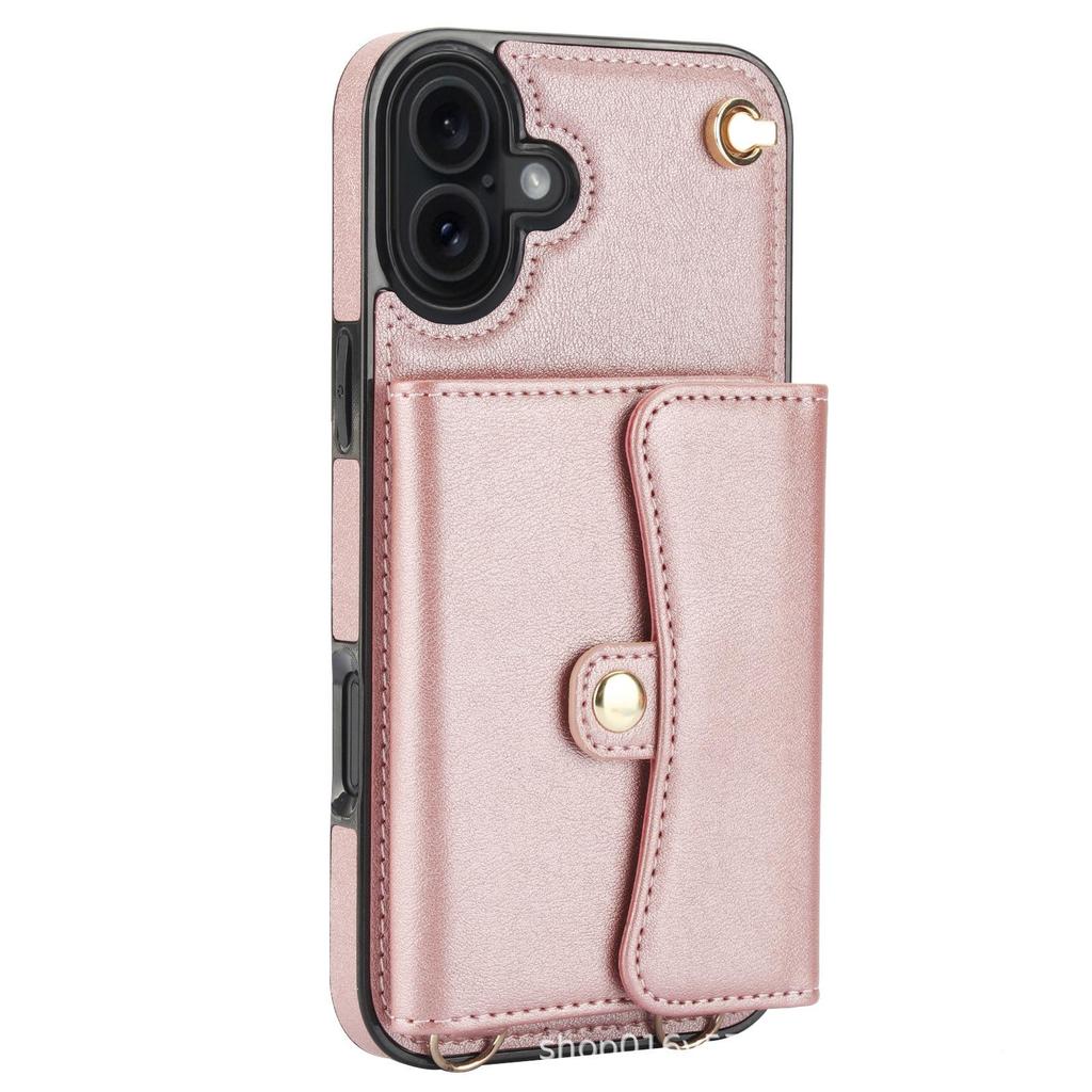 iPhone 17 Crossbody Wallet Case - Leather Protective Cover with Zipper Card Slot for Apple 16 Pro Max