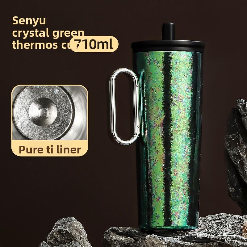 Titanium Thermal Colorful Mug Travel Cup With Handle For Office And Commuting