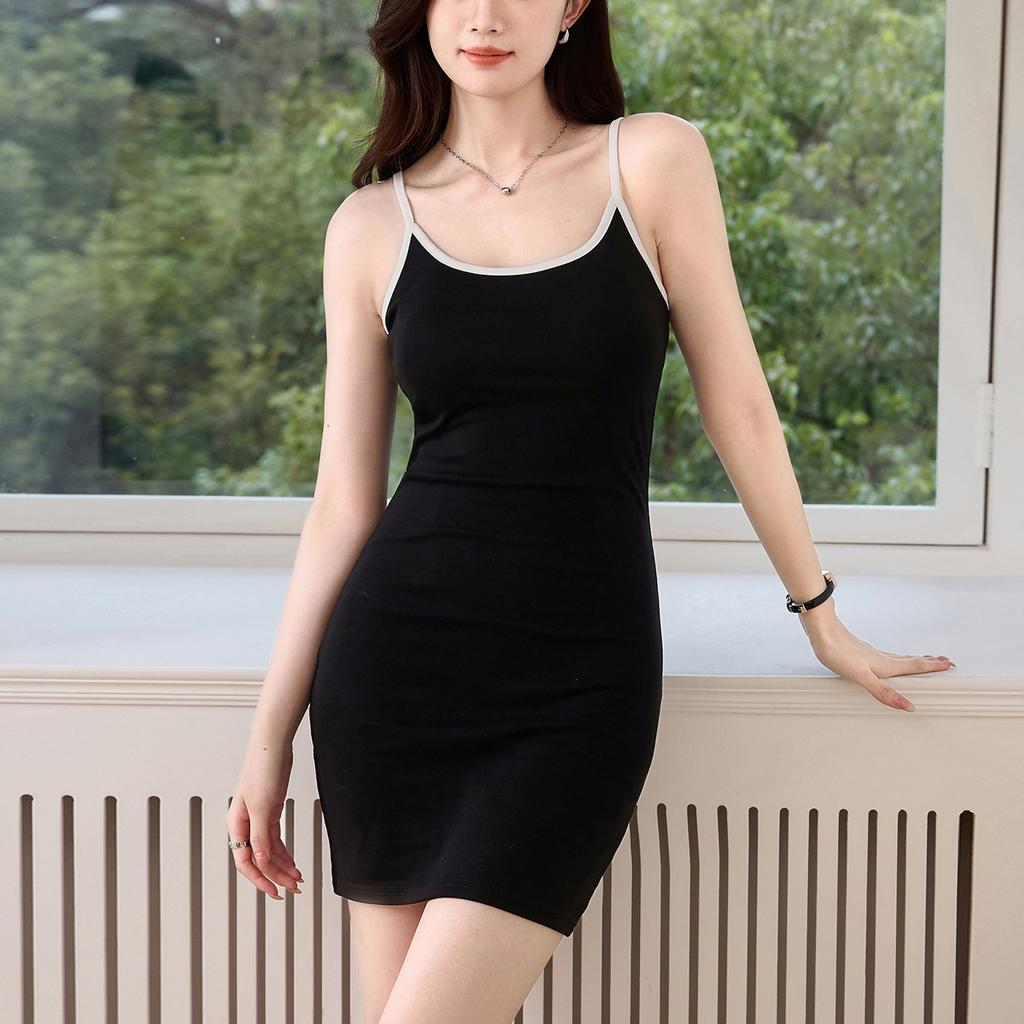 Sexy Suspender Dress for Women Summer New Style Backless Inner Vest and Short Skirt