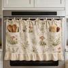 Modern Farmhouse Kitchen Oven Skirt Ribbon Ties and Ruffled Trim Kitchen Dishwasher Hidden Curtains with Adjustable Lace