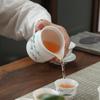 High White Porcelain Kung Fu Tea Set, Household Blue and White Ceramic Tea Maker, Cover Bowl Teacup, High-end Tea Set, Complete Set