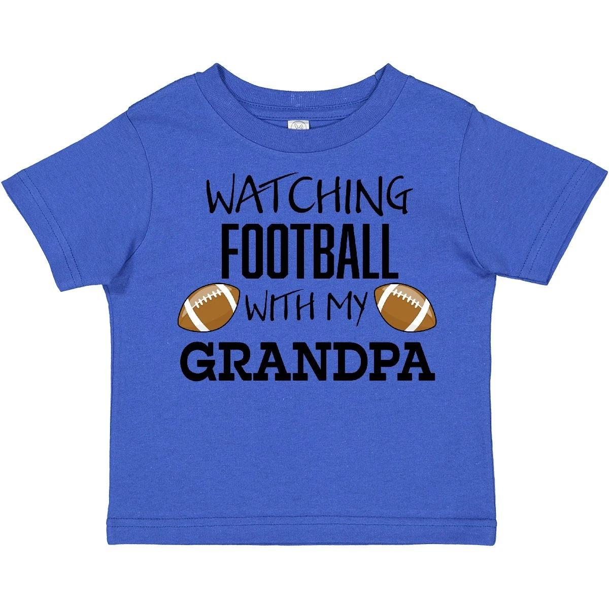 Inktastic Watching Football With My Grandpa Toddler T-Shirt Children Tv Grandson 150