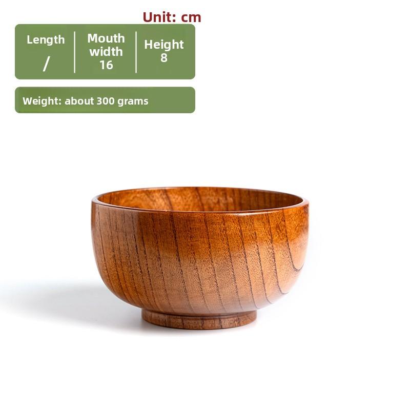 Retro Japanese-style Solid Wood Tableware Rice Bowl Household Large Soup Bowl Baby Wooden Bowl Sour Jujube Wood Adult Bowl