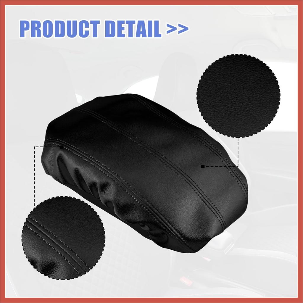 ACROPIX Car Center Console Armrest Cover for Cadillac XTS 2013-2019 Faux Leather Interior Arm Rest Cover Elbow Cushion Pad Black Car Parts