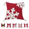 Christmas Tufed Pillow Cover Cotton Embroidered Couch Living Room Bedroom