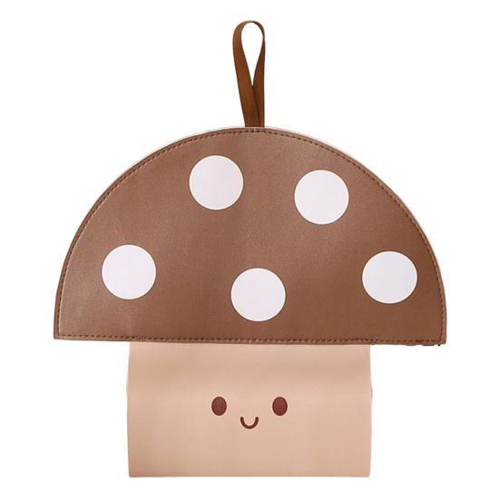 

Tissue Box Waterproof Wear-Resistant PU Wall-Mounted Mushroom-Shaped Tissue Paper Bag Easy Installation for Kitchen Car Bathroom Storage кавовий