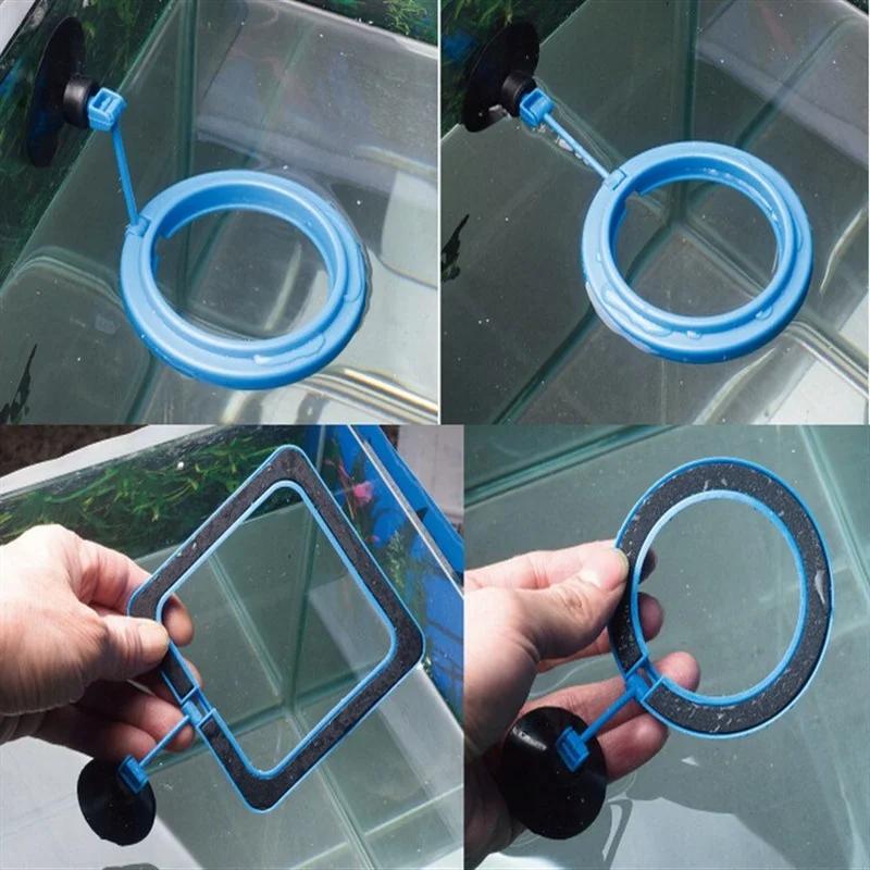 Aquarium Fish Portable Feeding Fish Accessories Feeder Station Floating Square Circle with Suction Cup Easy To Feed Accessories