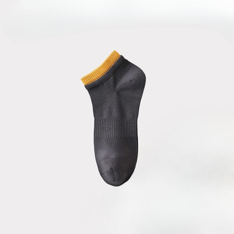 

Мужские летние тонкие хлопковые антибактериальные дезодорирующие носки с пяткой, впитывающие пот и дышащие 1 pair темно-серого