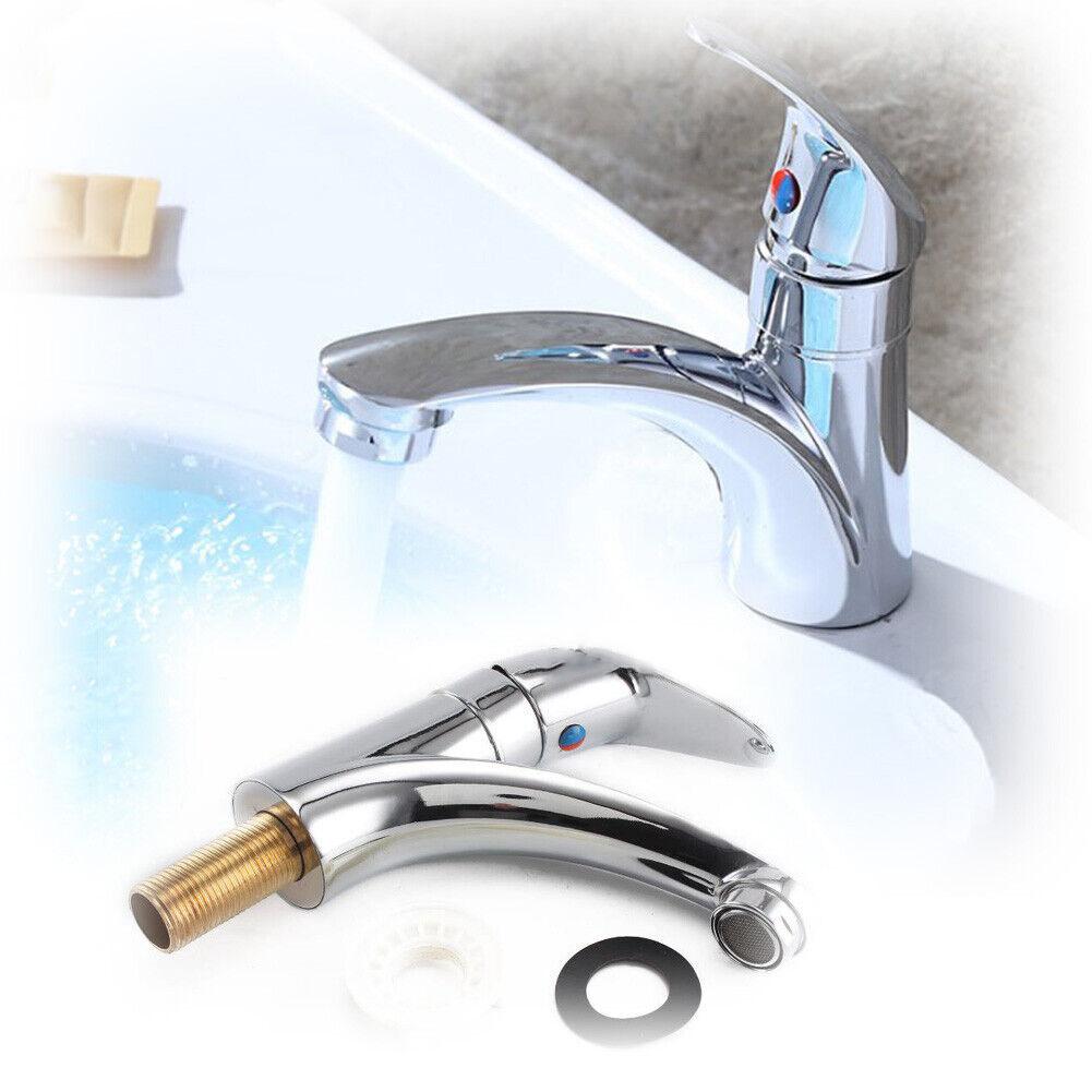 Single Cold Bathroom Basin Faucet, Zinc Alloy Chrome Plated Sink Water Tap With Modern Design For Vanity Bathroom Accessories