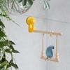 Suction Cup Parrot Stand Wooden Parrot Training Rack Grinding Perch Parakeet Swing Toy  Window