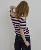 SCULPTOR Button Stripe Tee Pink