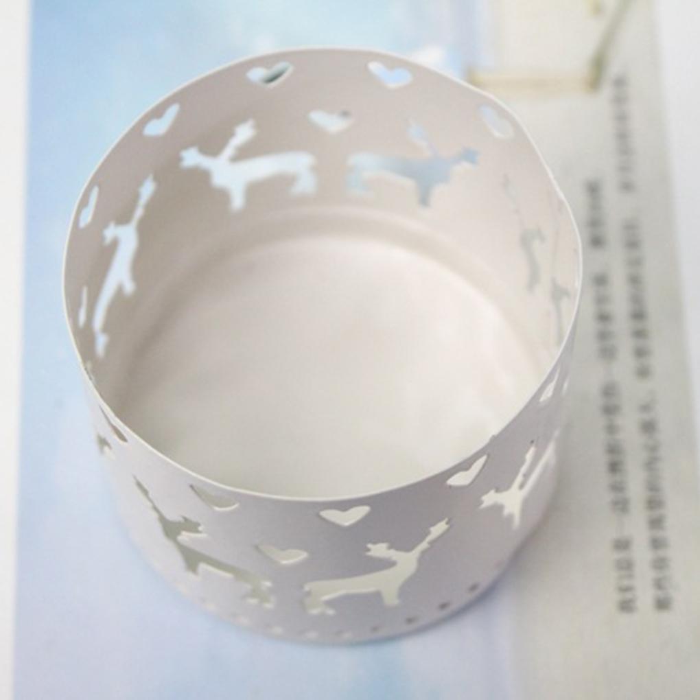 Christmas Iron Hollow Deer Tree Snowflake Candle Holder Candle Stick Home Decor