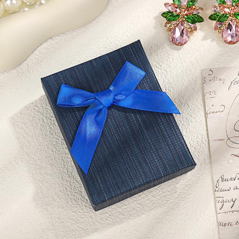 1Pc Cardboard Earring With Sponge Inside Ring Bow Bracelets Gift Box Rectangle Jewelry Set Necklace Packaging Boxes