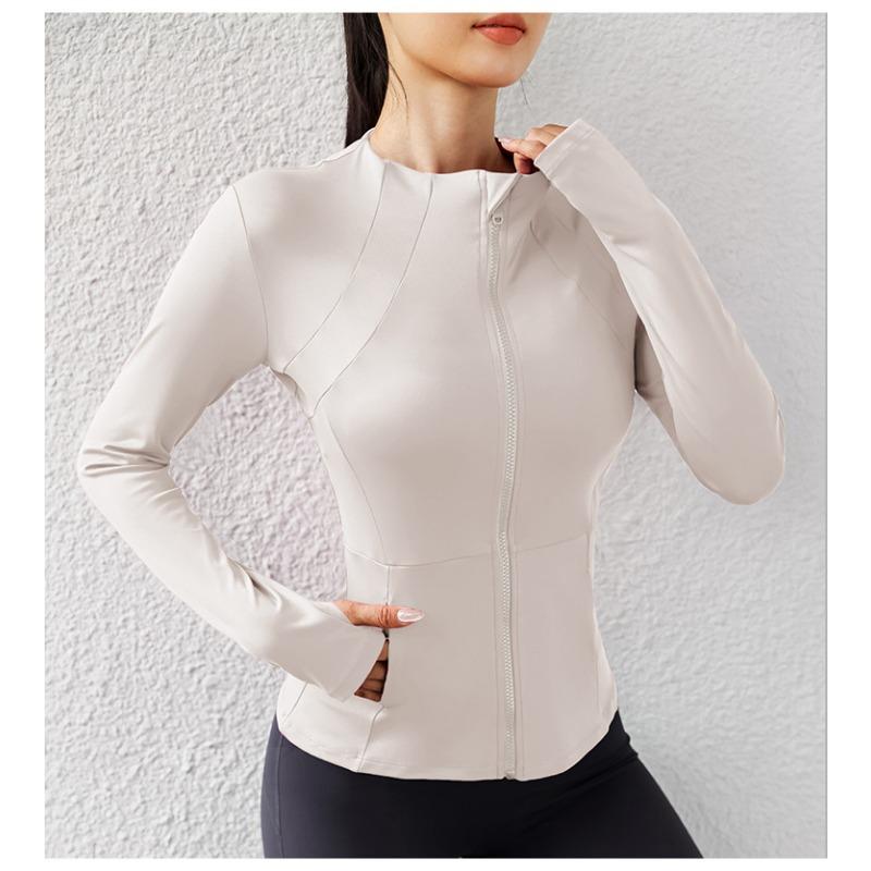 Women S Yoga Sports Zip Up Jacket For Running Gym Fitness Tight Fit