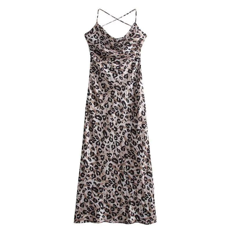 Jnleaog Spring New Arrival Women's Clothing Fashion Style French Fashion Design Open Back Swing Collar Sling Dress