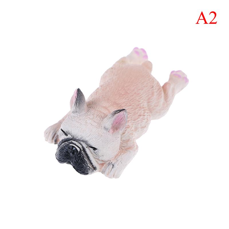 1PCS French Bulldog Sleepy Corgis Dog Toys Landscape Decor Animals Dolls Kids Gifts Action Figures PVC Model Toy