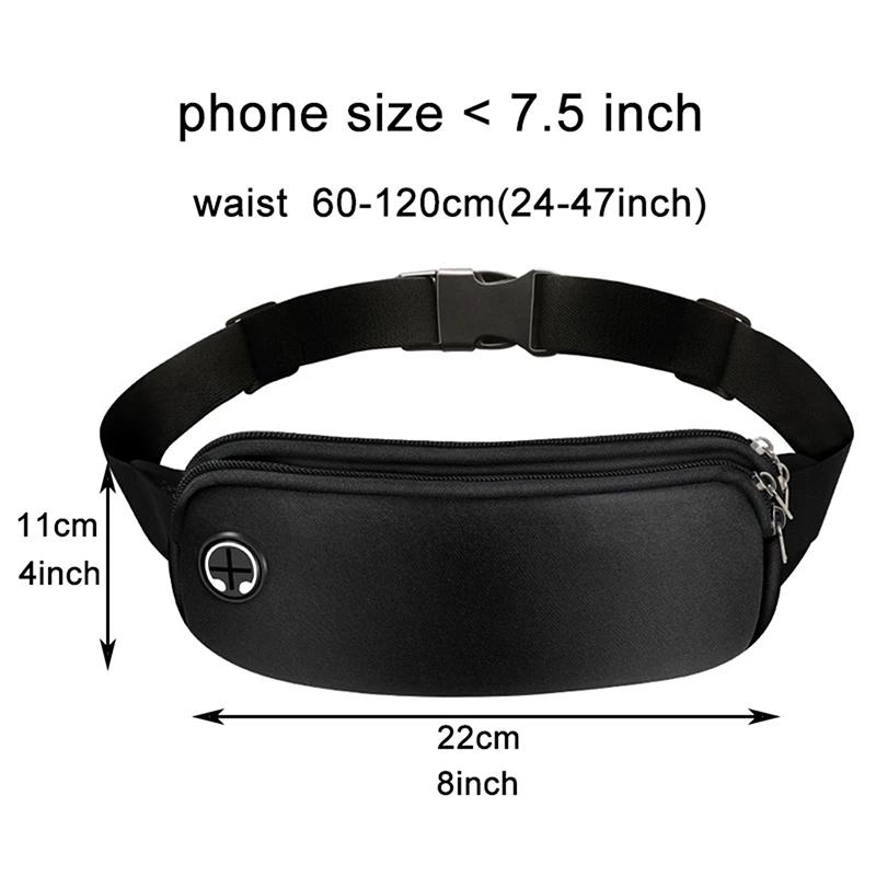 Running Waist Bag for Phone Lightweight Waterproof Adjustable Cycling Belt Pouch Reflective Strip Invisible Sports Fanny Pack