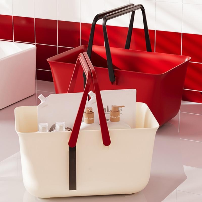 Atmungsaktiver Badezimmer-Aufbewahrungsorganizer mit Griff Tragbarer Duschkorb für Toilettenartikel und Badezimmer-Essentials