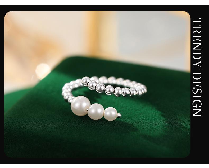 Banyan Tree S925 Silver Adjustable Pearl Ring for Women