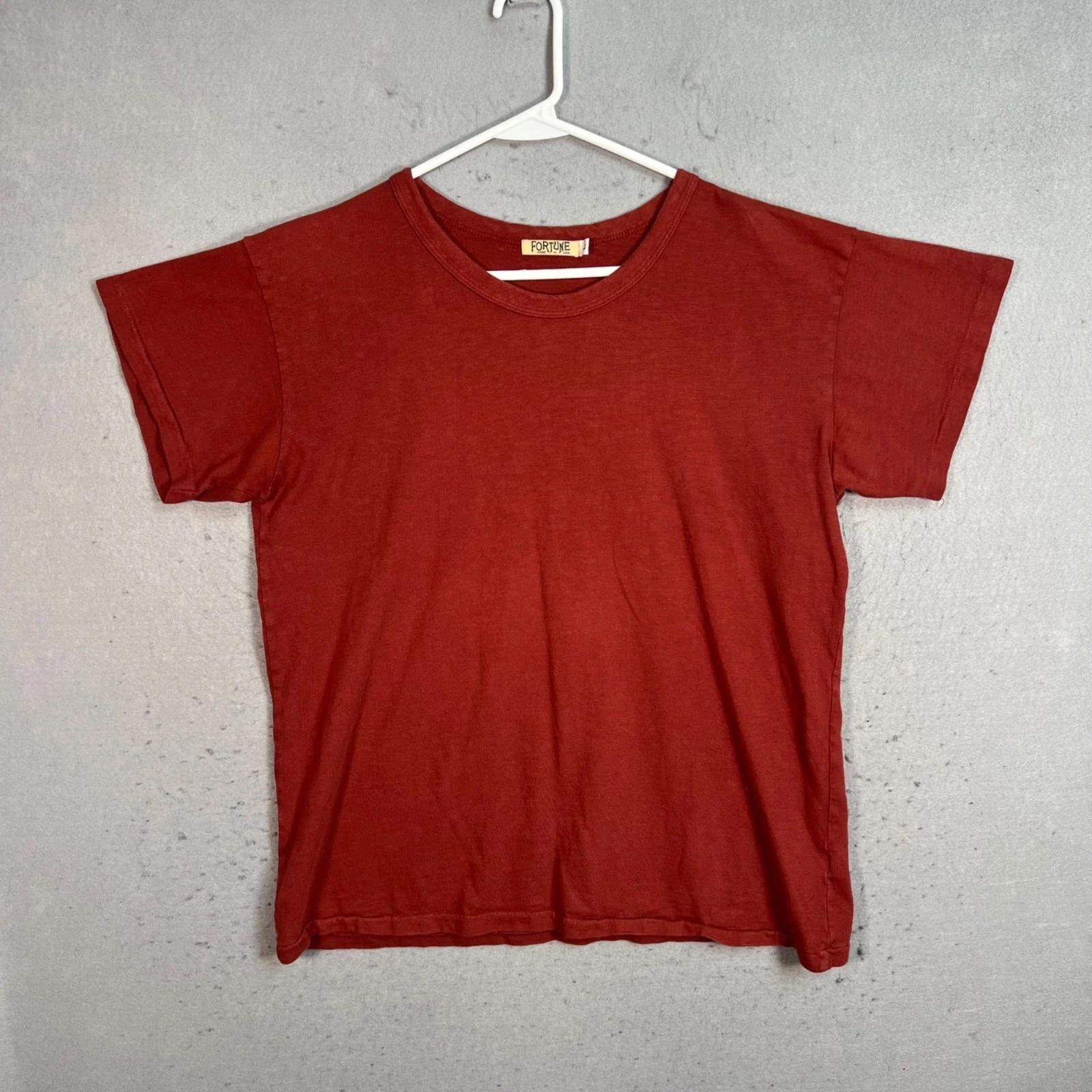 

Fortune Maroon Red Cotton T-Shirt Large Made In USA Mens 2XL