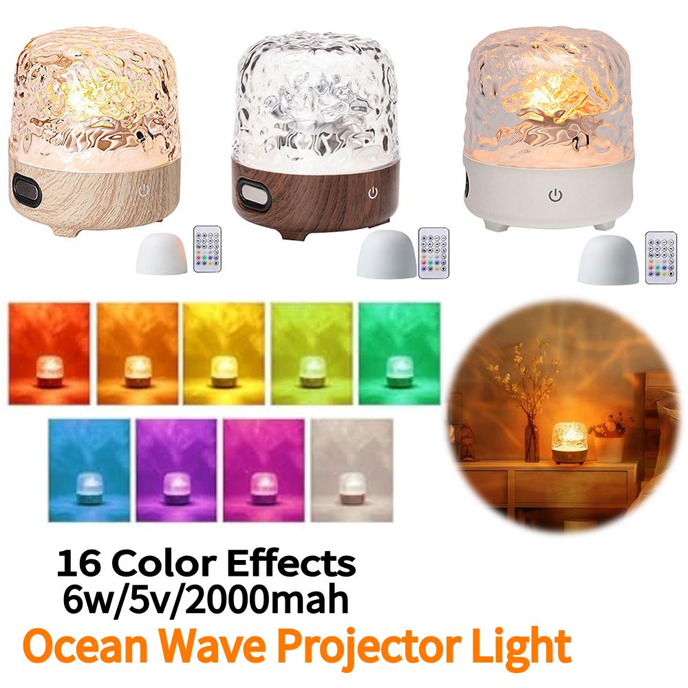 Multicolor Dynamic Water Ripple Lamp with 16 Color Effects Ambient Night Light for Bedroom Living Office Restaurant Bedroom Bar