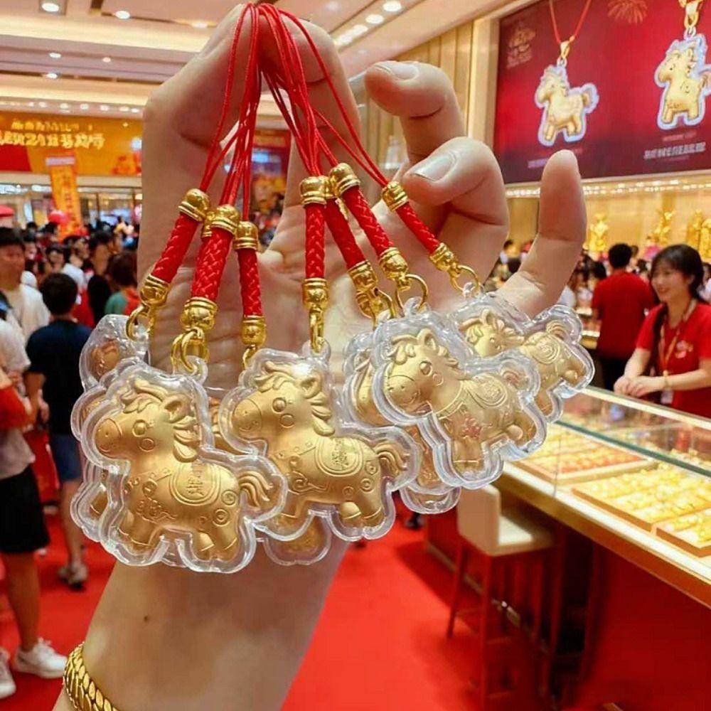 Wealthy Gold Horse Keychains Cartoon Design Zodiac Horse Keychains Bag Pendant  Holiday Gifts