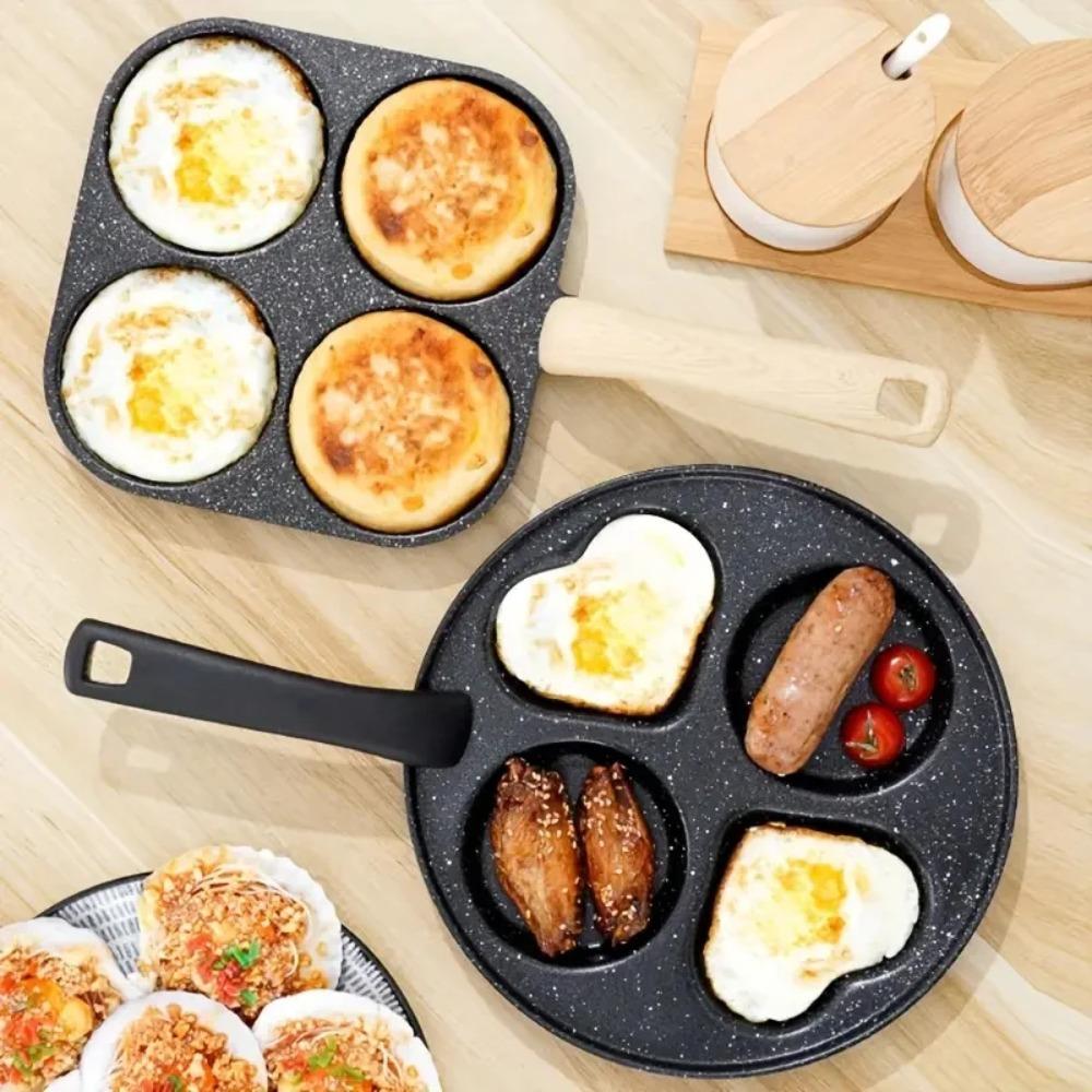 4 Grids Fried Egg Pan Rapid Heating Divided Egg Skillet Mini Omelette Skillet  Steak